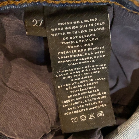 J Brand Sadey Mid Rise Straight Leg Crop Jeans Delphi Wash Raw Hem Size 27 - Picture 15 of 15